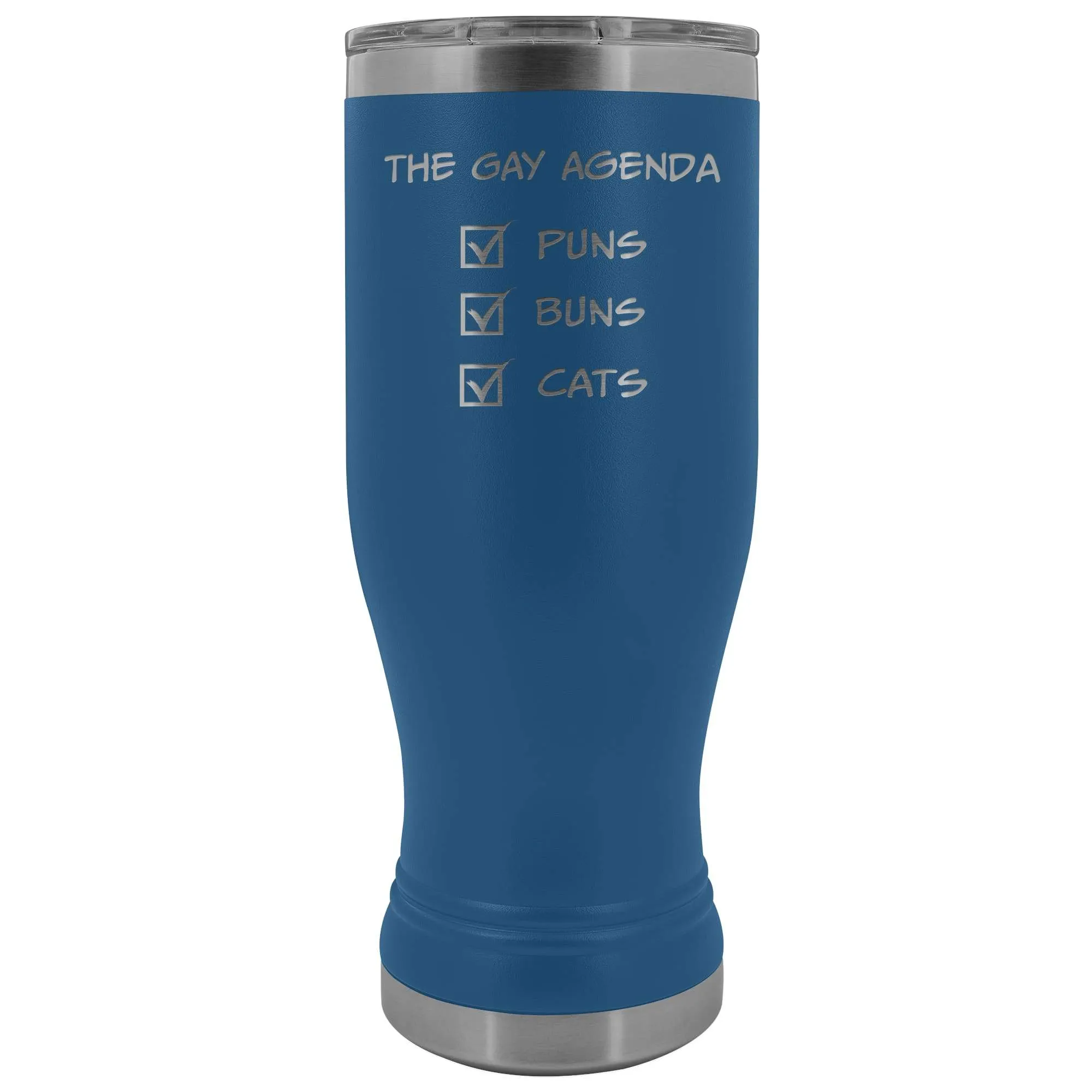 The Gay Agenda - Puns & Buns & Cats 20oz Boho Vacuum Tumbler
