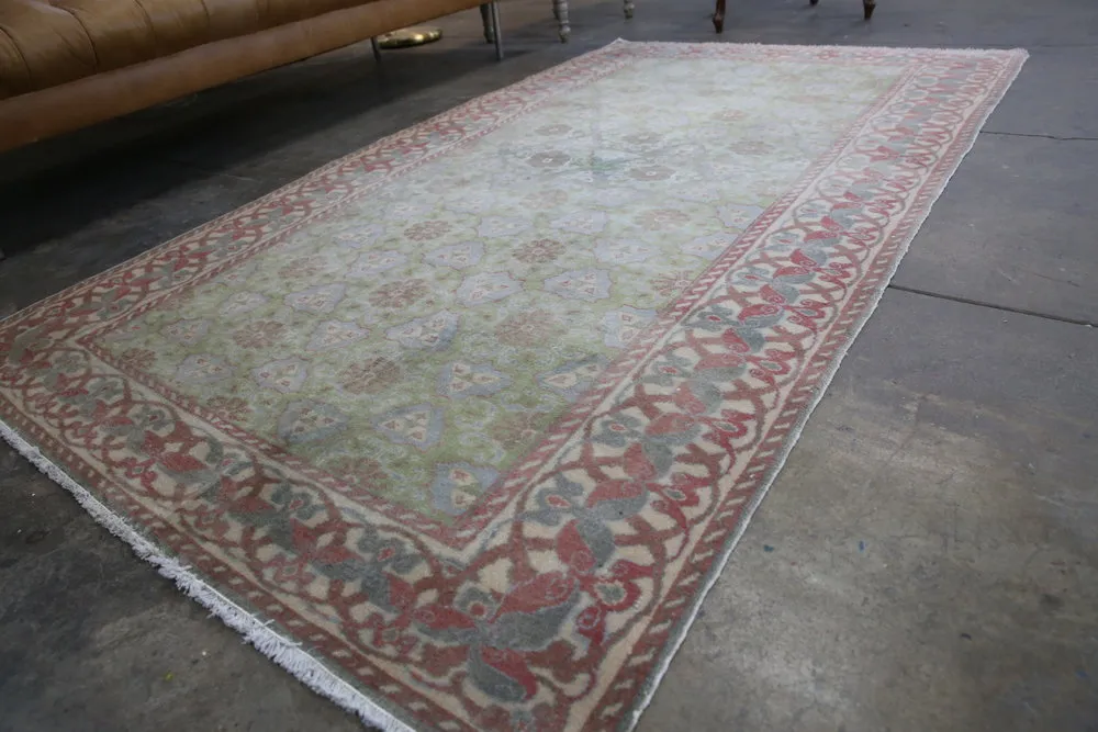 Vintage Faded Anatolian Urgup Rug 4ft x 7.4ft