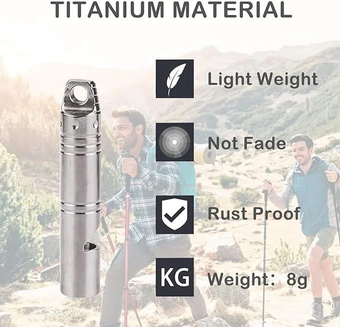 Whistle Emergency,Titanium Whistle Necklace Keychain Loud up to 120db,Emergency Survival Whistles for Kids Women Men,Safety Whistles for Camping Hiking