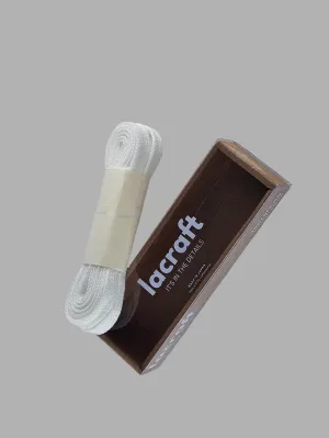 WHITE SINGLE LAYER COTTON SHOELACES - SOFT 【MADE IN JAPAN】
