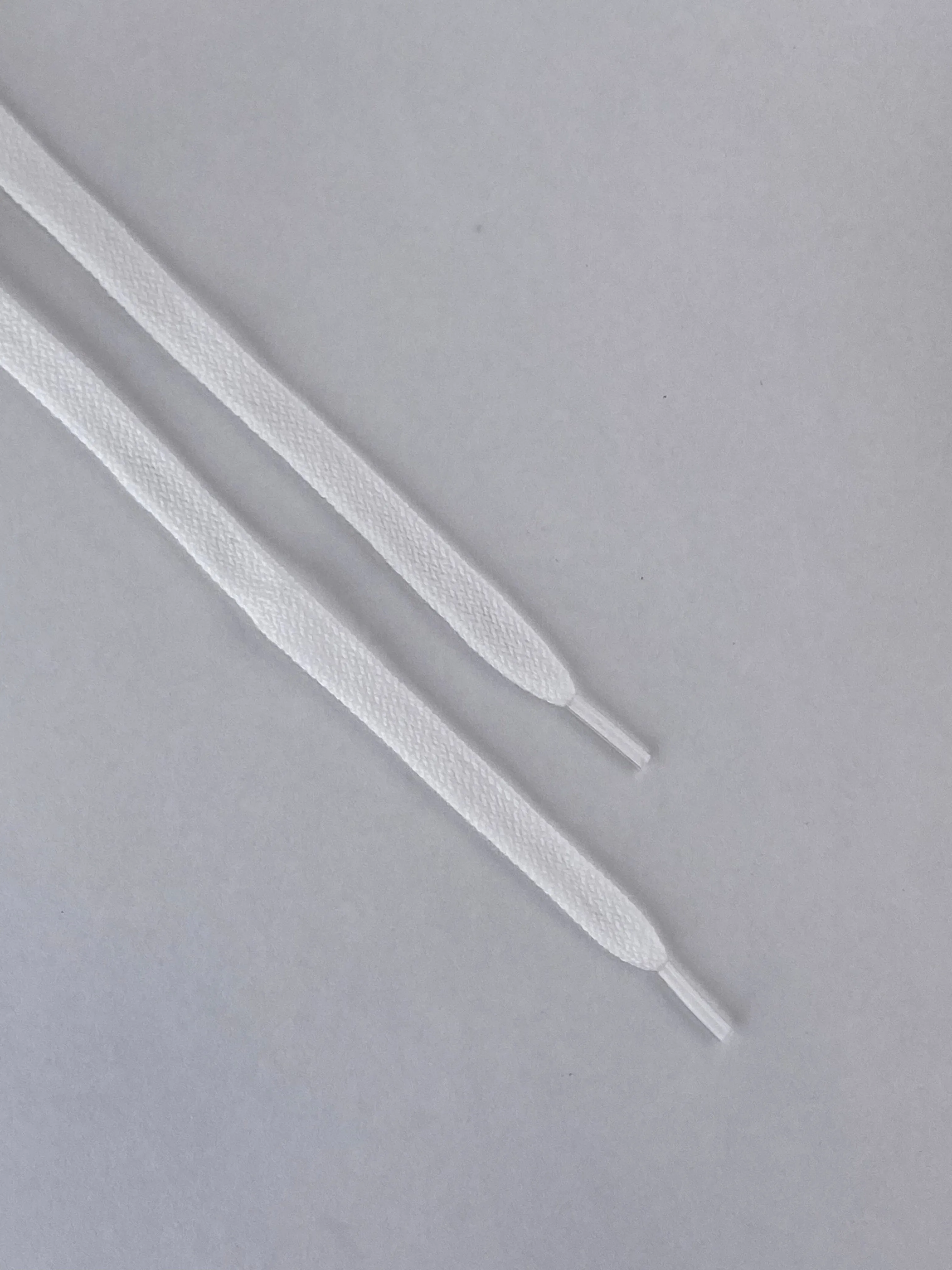 WHITE SINGLE LAYER COTTON SHOELACES - SOFT 【MADE IN JAPAN】