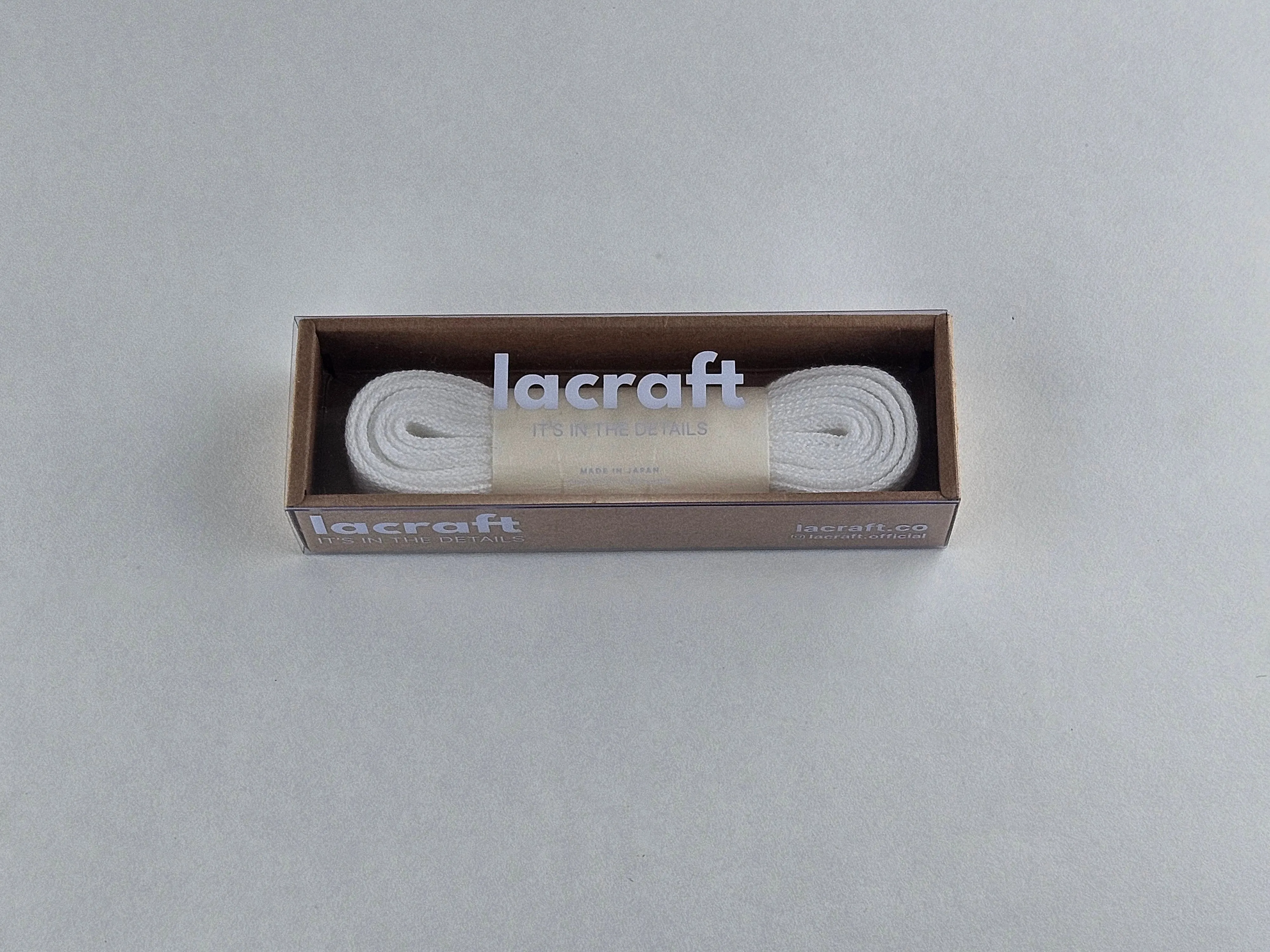 WHITE SINGLE LAYER COTTON SHOELACES - SOFT 【MADE IN JAPAN】