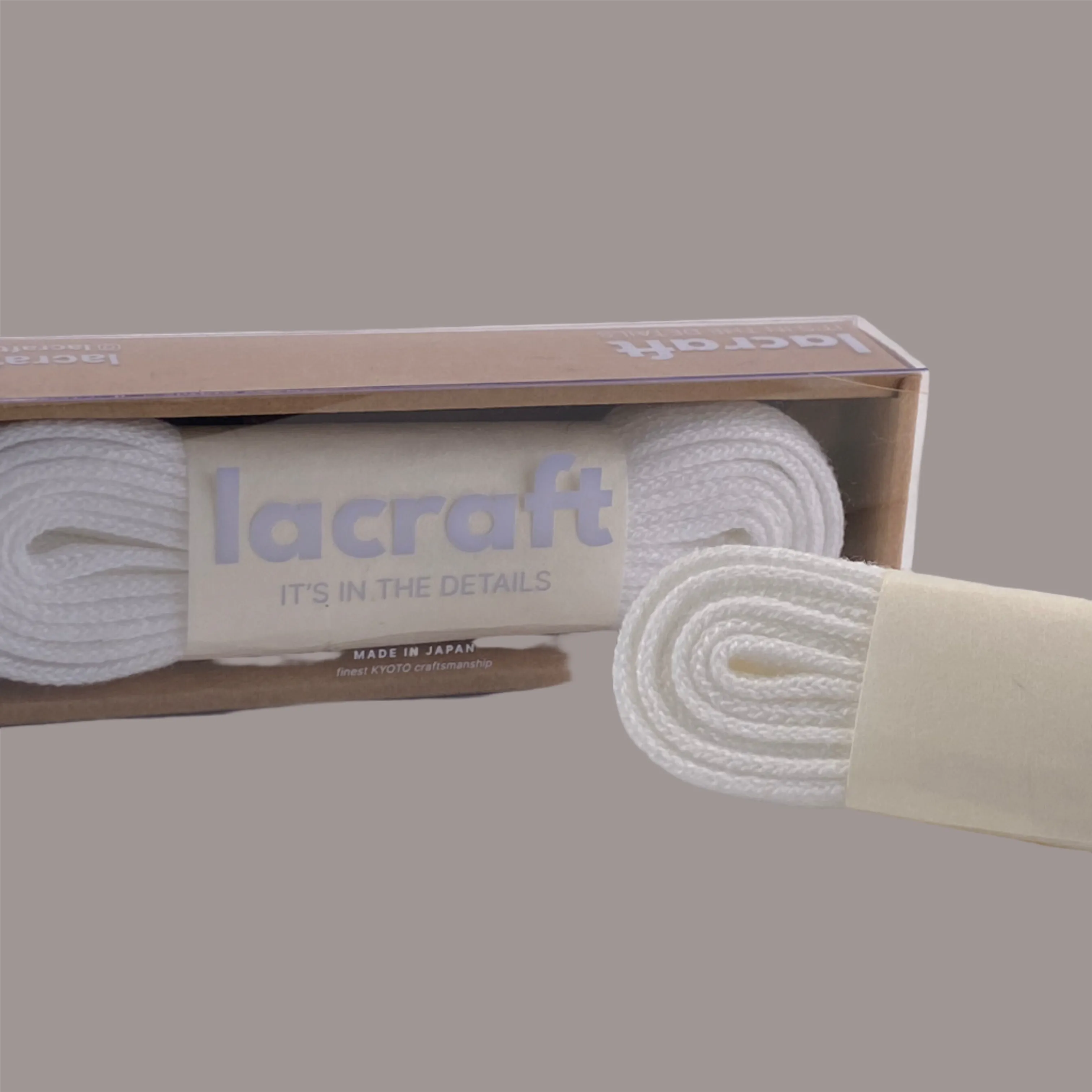 WHITE SINGLE LAYER COTTON SHOELACES - SOFT 【MADE IN JAPAN】