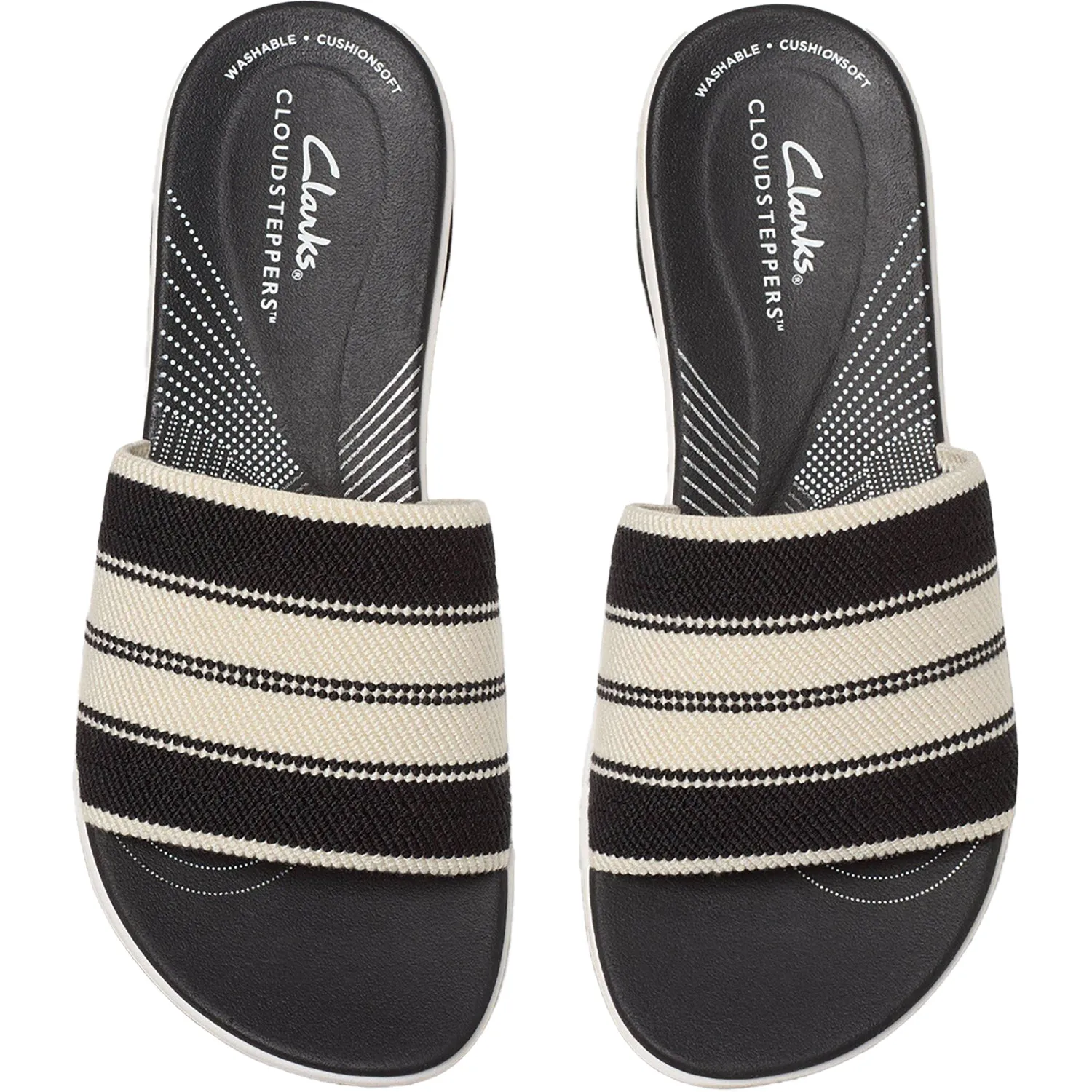 Women's Clarks Cloudsteppers Arla Hollis Black Combi Knit Synthetic