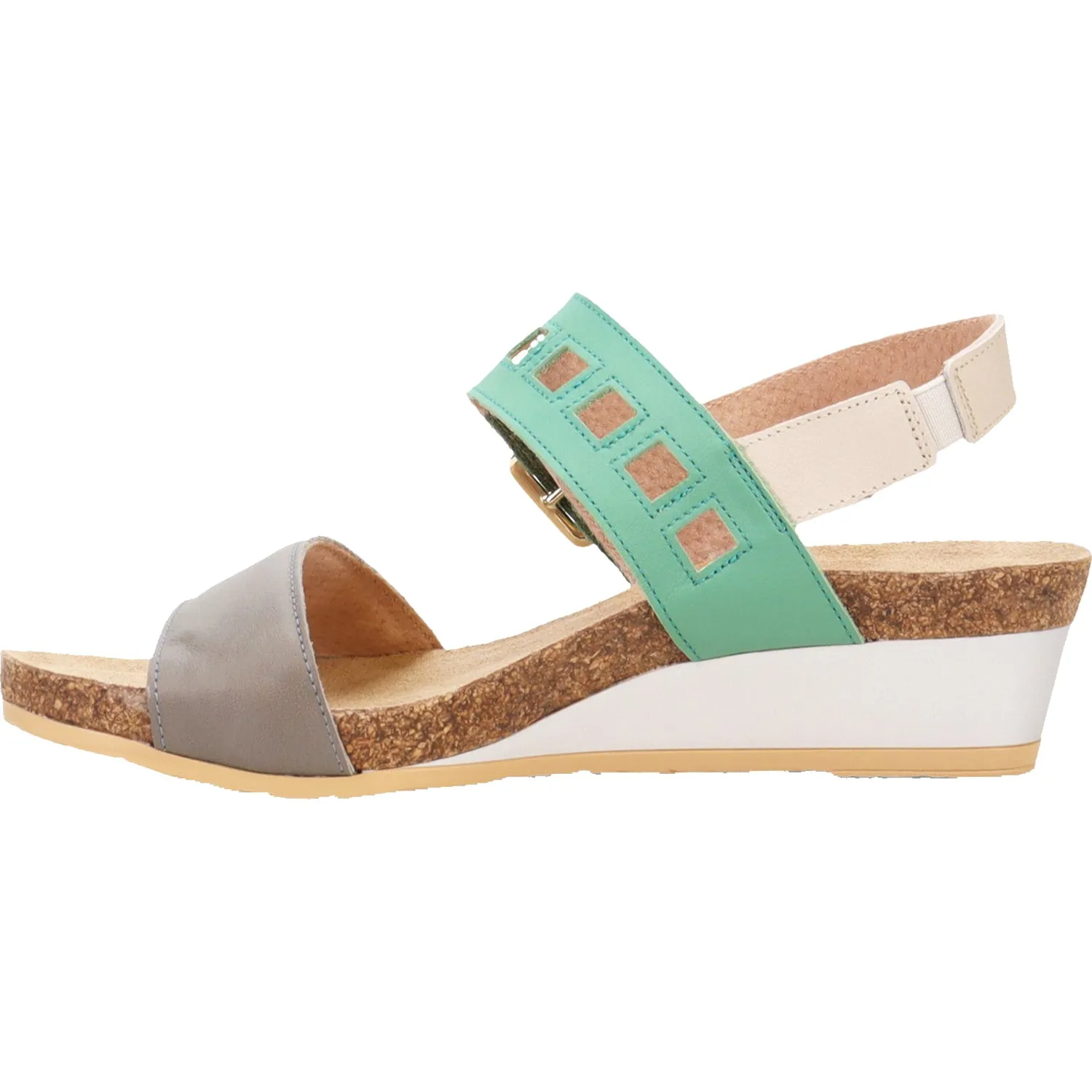 Women's Naot Dynasty Foggy Grey/Soft Jade/Soft Ivory Leather