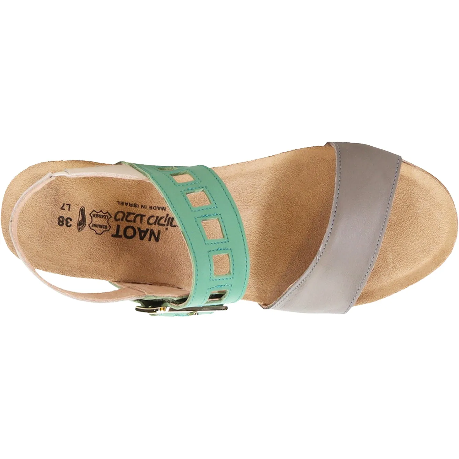 Women's Naot Dynasty Foggy Grey/Soft Jade/Soft Ivory Leather