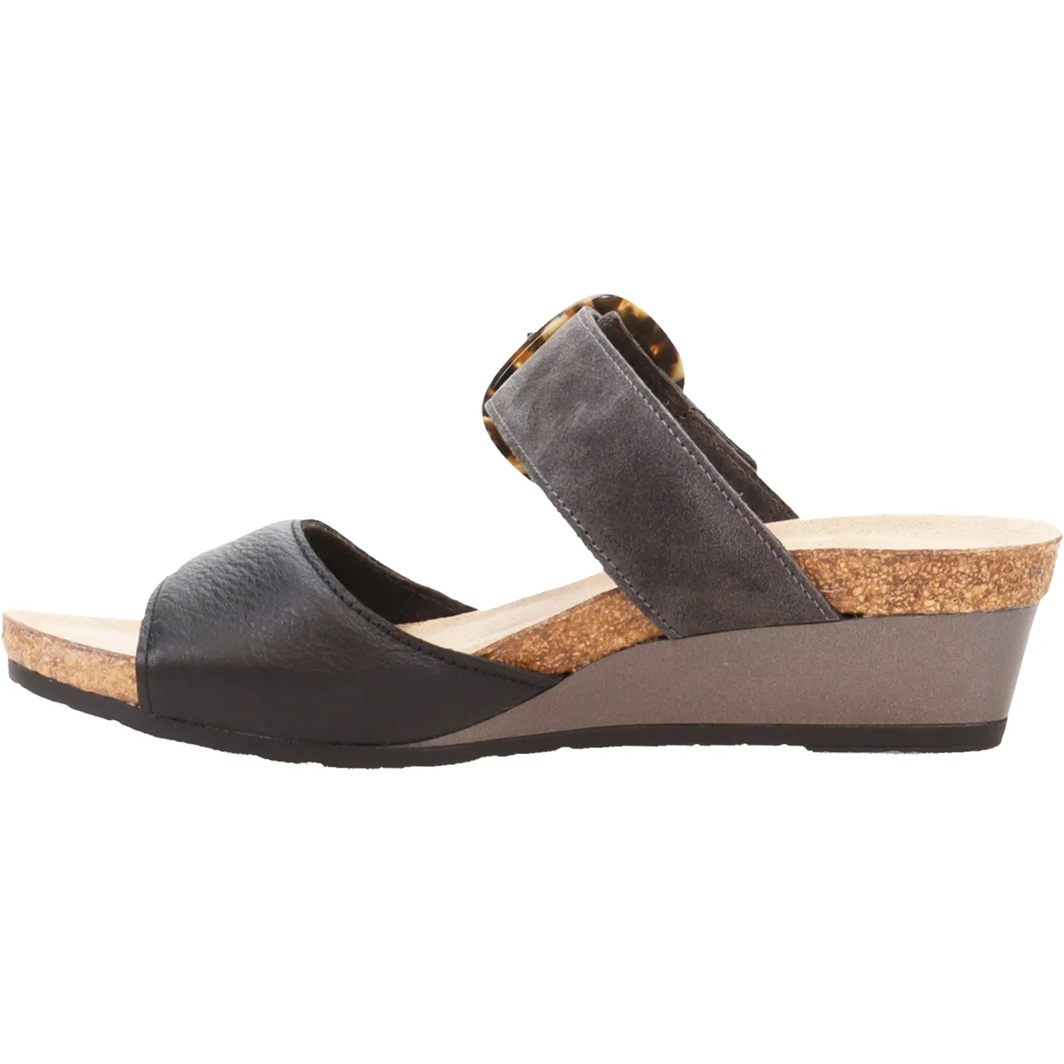 Women's Naot Kingdom Soft Black/Oily Midnight Leather/Suede