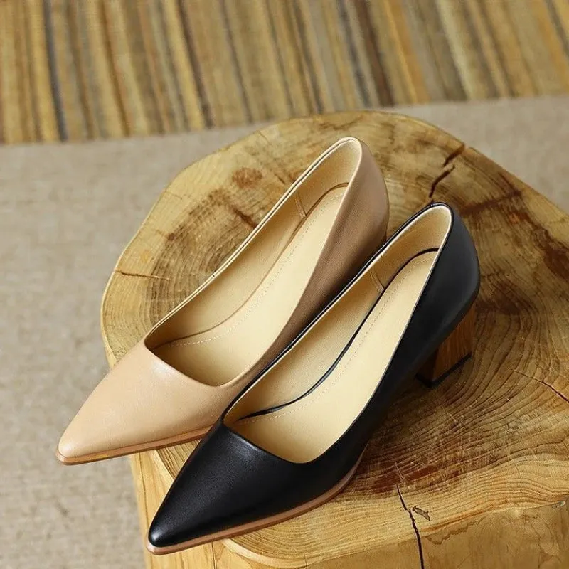 Women's Summer Footwear Pumps Formal Shoes for Woman 2024 Pointed Toe Office Black Moccasins on Heeled High Heels Quality Trend