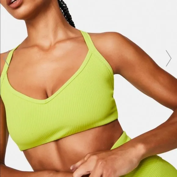 Years of Ours Ribbed Curve Bra Lime