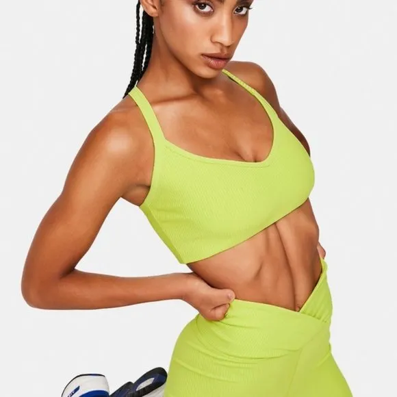 Years of Ours Ribbed Curve Bra Lime