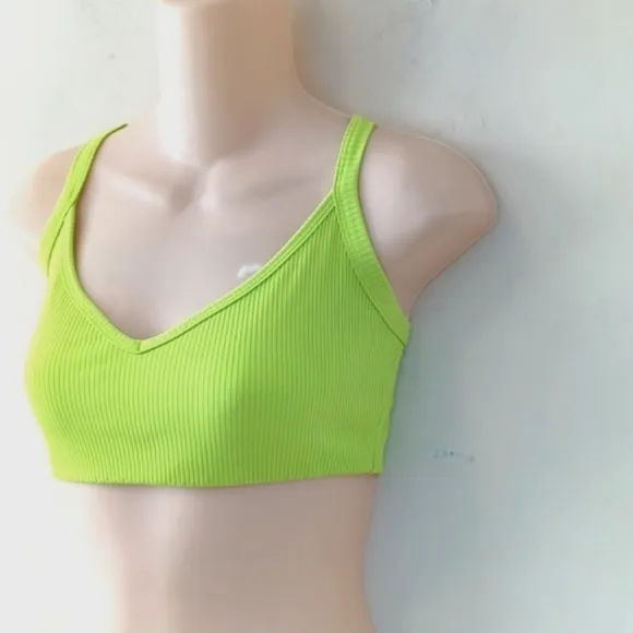 Years of Ours Ribbed Curve Bra Lime