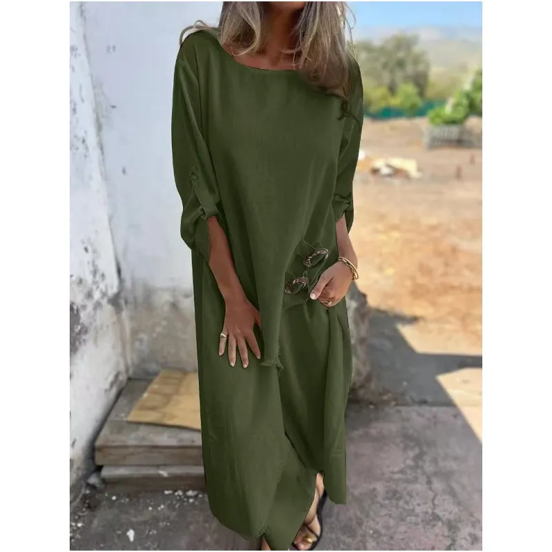 Yeliz – Elegant Cotton And Linen Two Piece Suit